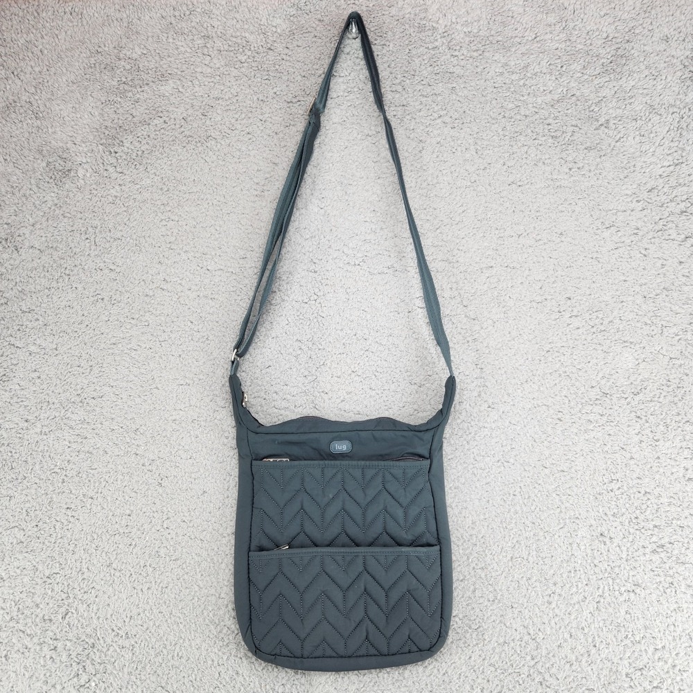 Lug Crossbody Bag Purse Quilted Gray Adjustable Strap